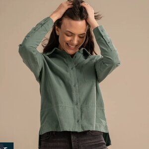 United by Blue organic corduroy shirt in Sagebrush Green, XS